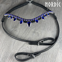 Bridle with a Crown detail in Blue stones