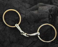 Double Broken Brass bit with Brass rings - 10.5cm