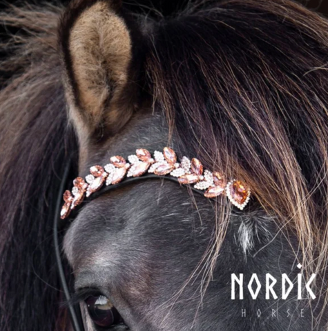 Headstall with Rosegold Leaves