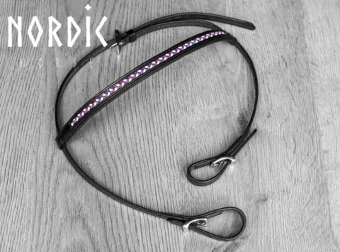 Bridle with Red white and Blue weaving
