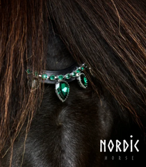 Bridle with a Crown detail with Green stones