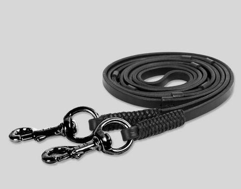 Thin Leather Reins with Stops