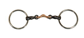 Bit with a curbed copper link