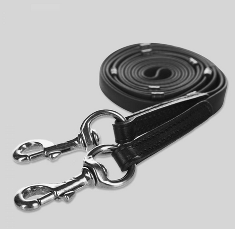 Wider Biothane rubber reins with stops