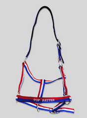 Red, White and Blue Halter and a rope