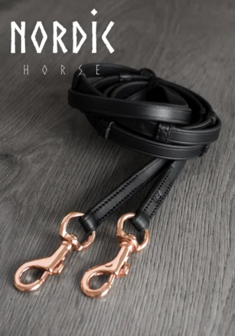 Leather Reins with rose gold snaps