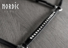 Bridle with a drop and row of white stones