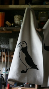 Icelandic Puffin Dish Towel