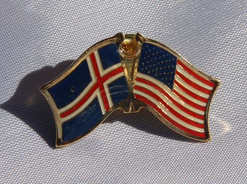Iceland and USA Flag Pin